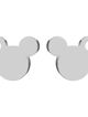 Puzetové náušnice z ocele, Mickey Mouse striebornej farby, dierka