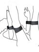 Bondage cuffs on wrists and thighs, tape and Velcro