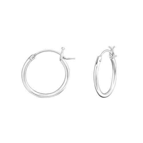 Okrúhle strieborné náušnice 925 so zapínaním - 14 mm