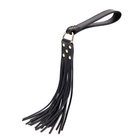 BDSM leather black whip, straps, hand strap, studs