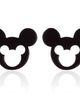 Puzetové náušnice z chirurgickej ocele, Mickey Mouse čiernej farby, výrez