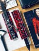 Handcuffs, red-black leopard pattern
