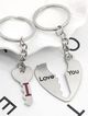 Kľúčenky pre zamilovaných, srdce a kľuč, nápis "I LOVE YOU", číry zirón