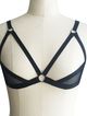 Black elastic open bra with lace - Anna