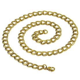 Retiazka na krk z chirurgickej ocele, zlatá farba, vzor "Nonna" - 6/450 mm