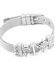 Women's steel bracelet, mesh belt, silver color, anchor and crown