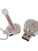 USB náhrdelník pre ženu, gitara striebornej farby s čírymi zirkónmi - 8 GB