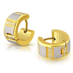 Okrúhle dámske náušnice z ocele, dve farby, gravírovanie