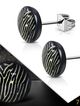 Puzetové náušnice so vzorom "ZEBRA", chirurgická oceľ - 7 mm