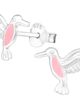 Detské strieborné náušnice 925, ružový kolibrík