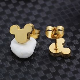 Dámsky prívesok, retiazka a náušnice, Mickey Mouse zlatej farby, oceľ