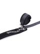 Erotic set, soft handcuffs and satin mask, black color