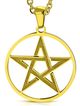 Prívesok pentagram z chirurgickej ocele, zlatá farba a kruh