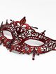 Lace red mask with ribbon - Laura
