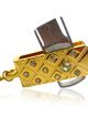 USB kľúč, prívesok pre ženu so zirkónmi, zlatá farba - 8GB