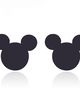 Puzetové náušnice z ocele, Mickey Mouse čiernej farby