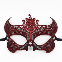 Lace red mask with ribbon - Evil
