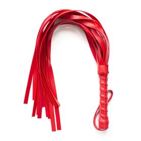 BDSM leather red whip, cut strips