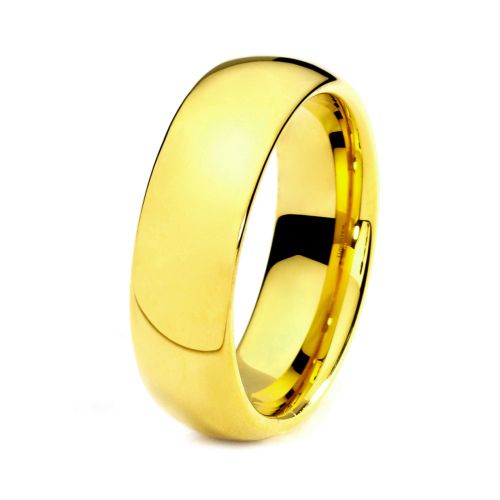 Svadobná obrúčka z chirurgickej ocele, zlatá farba - 6 mm