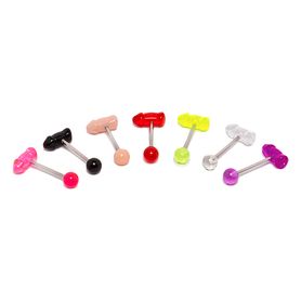 Piercing do jazyka z chirurgickej ocele, farebný penis