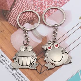 Kľúčenky pre dvoch, dve žabky, nápis "LOVE YOU"