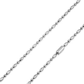 Armádna retiazka striebornej farby, chirurgická oceľ - 1,5/590 mm
