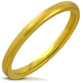 Obrúčka z chirurgickej ocele, matná zlatá farba - 2 mm