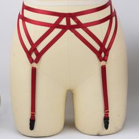 Women's elastic garter waist, red color