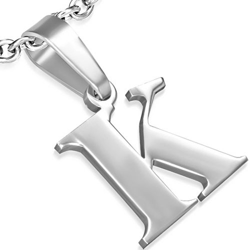 Písmenko K na retiazku, prívesok z chirurgickej ocele