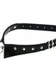 Černý erotický kožený choker, košilový límec, cvoky