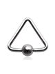 Piercing do bradavky, trojuholník s guličkou z chirurgickej ocele