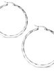 Stočené náušnice kruhy striebornej farby, chirurgická oceľ - 45 mm
