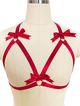 Red elastic harness, bows - Kitty