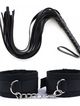 Erotic set, whip and handcuffs, black color