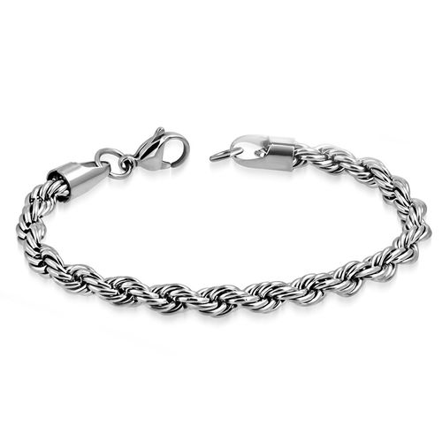 Náramok z chirurgickej ocele, strieborná farba, vzor "Valis" - 6/220 mm