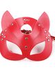 Červená kožená maska kočka, cvoky a opasek