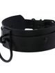 Černý erotický kožený choker, kovové elementy