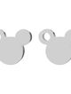 Puzetové náušnice z chirurgickej ocele, Mickey Mouse striebornej farby, dierka