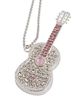 USB náhrdelník pre ženu, gitara striebornej farby s čírymi zirkónmi - 8 GB