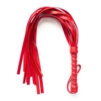 BDSM leather red whip, cut strips