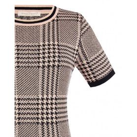Damski dzianinowy sweter czarno-różowy Timento