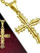 Prívesok kríž so zirkónom, chirurgická oceľ, zlatá farba