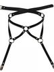 Black leather garter belt, clips