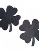 Nipple stickers, black four-leaf clover