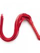 Erotic set, whip and metal handcuffs, red color