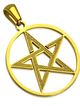 Prívesok pentagram z chirurgickej ocele, zlatá farba a kruh