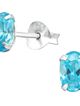 Dámske strieborné náušnice 925, oválne blankytné zirkóny - 4x6 mm