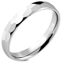 Obrúčka z chirurgickej ocele, brúsený povrch, strieborná farba - 4 mm