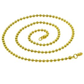 Guličková retiazka z chirurgickej ocele, zlatá farba - 1,50/550 mm