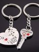 Kľúčenky pre dvoch, srdce a kľuč, nápis "I LOVE YOU", gravírovanie